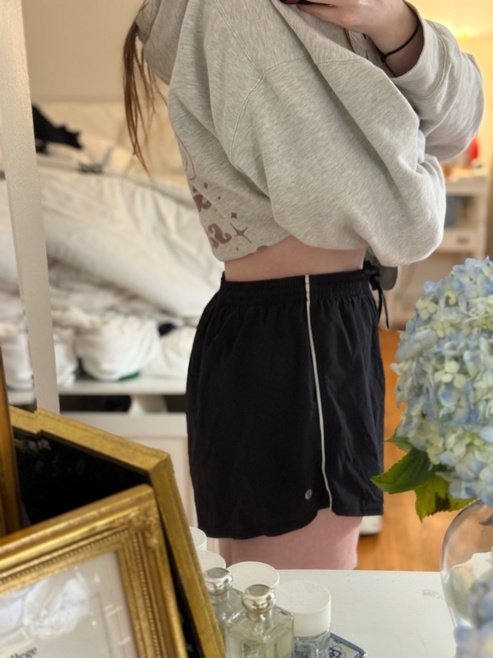 Lululemon Woman’s Black Court Rival Shorts with White Piping